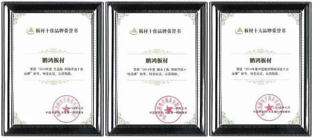 鵬鴻實(shí)力再獲肯定，蟬聯(lián)木業(yè)網(wǎng)2017年度“生態(tài)板十大品牌”